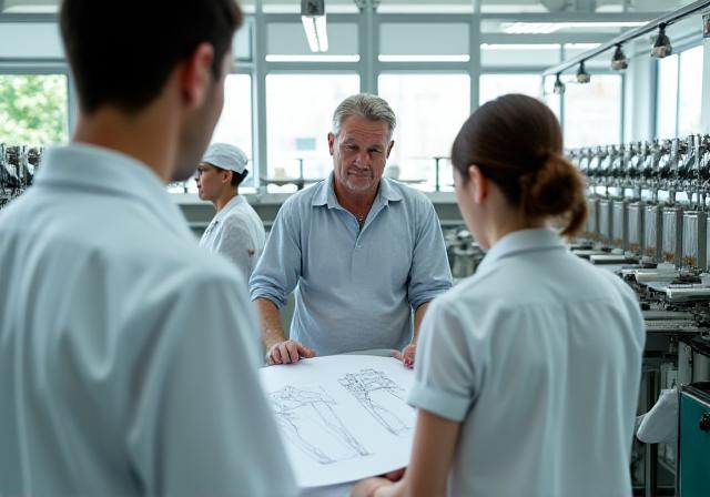 Modern textile manufacturing facility with high-end machinery